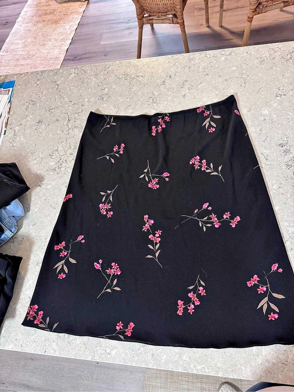 Norton Maucho Floral A-Line Skirt in Black & Pink Size XL